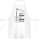 Guitar When Words Fail Music Speaks Cotton Apron 100% Organic White
