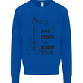 Guitar When Words Fail Music Speaks Kids Sweatshirt Jumper Royal Blue