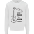 Guitar When Words Fail Music Speaks Kids Sweatshirt Jumper White