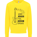 Guitar When Words Fail Music Speaks Kids Sweatshirt Jumper Yellow