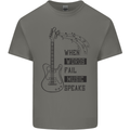 Guitar When Words Fail Music Speaks Kids T-Shirt Childrens Charcoal