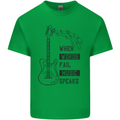 Guitar When Words Fail Music Speaks Kids T-Shirt Childrens Irish Green