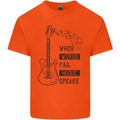 Guitar When Words Fail Music Speaks Kids T-Shirt Childrens Orange