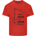 Guitar When Words Fail Music Speaks Kids T-Shirt Childrens Red