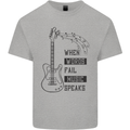 Guitar When Words Fail Music Speaks Kids T-Shirt Childrens Sports Grey