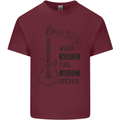 Guitar When Words Fail Music Speaks Mens Cotton T-Shirt Tee Top Maroon