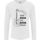 Guitar When Words Fail Music Speaks Mens Long Sleeve T-Shirt White