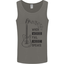 Guitar When Words Fail Music Speaks Mens Vest Tank Top Charcoal