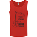 Guitar When Words Fail Music Speaks Mens Vest Tank Top Red