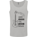 Guitar When Words Fail Music Speaks Mens Vest Tank Top Sports Grey