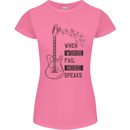 Guitar When Words Fail Music Speaks Womens Petite Cut T-Shirt Azalea