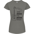 Guitar When Words Fail Music Speaks Womens Petite Cut T-Shirt Charcoal