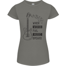Guitar When Words Fail Music Speaks Womens Petite Cut T-Shirt Charcoal
