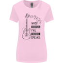 Guitar When Words Fail Music Speaks Womens Wider Cut T-Shirt Light Pink