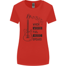 Guitar When Words Fail Music Speaks Womens Wider Cut T-Shirt Red