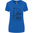 Guitar When Words Fail Music Speaks Womens Wider Cut T-Shirt Royal Blue