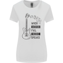 Guitar When Words Fail Music Speaks Womens Wider Cut T-Shirt White