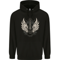 Guitar Wings Rock n Roll Music Heavy Metal Childrens Kids Hoodie Black