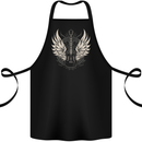 Guitar Wings Rock n Roll Music Heavy Metal Cotton Apron 100% Organic Black