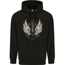 Guitar Wings Rock n Roll Music Heavy Metal Mens 80% Cotton Hoodie Black