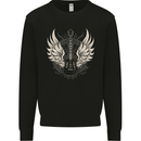 Guitar Wings Rock n Roll Music Heavy Metal Mens Sweatshirt Jumper Black