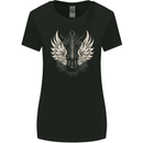 Guitar Wings Rock n Roll Music Heavy Metal Womens Wider Cut T-Shirt Black