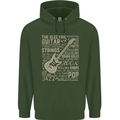 Guitar Word Art Guitarist Electric Acoustic Childrens Kids Hoodie Forest Green