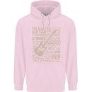 Guitar Word Art Guitarist Electric Acoustic Childrens Kids Hoodie Light Pink