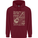 Guitar Word Art Guitarist Electric Acoustic Childrens Kids Hoodie Maroon