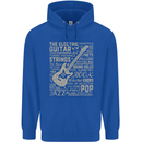Guitar Word Art Guitarist Electric Acoustic Childrens Kids Hoodie Royal Blue
