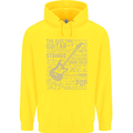 Guitar Word Art Guitarist Electric Acoustic Childrens Kids Hoodie Yellow