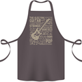 Guitar Word Art Guitarist Electric Acoustic Cotton Apron 100% Organic Dark Grey