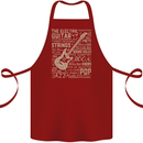 Guitar Word Art Guitarist Electric Acoustic Cotton Apron 100% Organic Maroon