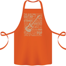 Guitar Word Art Guitarist Electric Acoustic Cotton Apron 100% Organic Orange