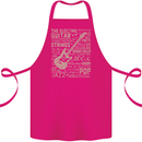 Guitar Word Art Guitarist Electric Acoustic Cotton Apron 100% Organic Pink