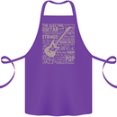 Guitar Word Art Guitarist Electric Acoustic Cotton Apron 100% Organic Purple