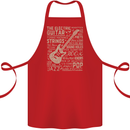 Guitar Word Art Guitarist Electric Acoustic Cotton Apron 100% Organic Red