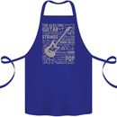 Guitar Word Art Guitarist Electric Acoustic Cotton Apron 100% Organic Royal Blue
