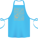 Guitar Word Art Guitarist Electric Acoustic Cotton Apron 100% Organic Turquoise