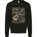 Guitar Word Art Guitarist Electric Acoustic Kids Sweatshirt Jumper Black