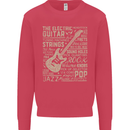 Guitar Word Art Guitarist Electric Acoustic Kids Sweatshirt Jumper Heliconia