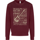 Guitar Word Art Guitarist Electric Acoustic Kids Sweatshirt Jumper Maroon