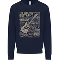 Guitar Word Art Guitarist Electric Acoustic Kids Sweatshirt Jumper Navy Blue