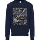 Guitar Word Art Guitarist Electric Acoustic Kids Sweatshirt Jumper Navy Blue