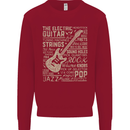 Guitar Word Art Guitarist Electric Acoustic Kids Sweatshirt Jumper Red