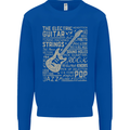 Guitar Word Art Guitarist Electric Acoustic Kids Sweatshirt Jumper Royal Blue