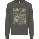 Guitar Word Art Guitarist Electric Acoustic Kids Sweatshirt Jumper Storm Grey