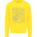 Guitar Word Art Guitarist Electric Acoustic Kids Sweatshirt Jumper Yellow