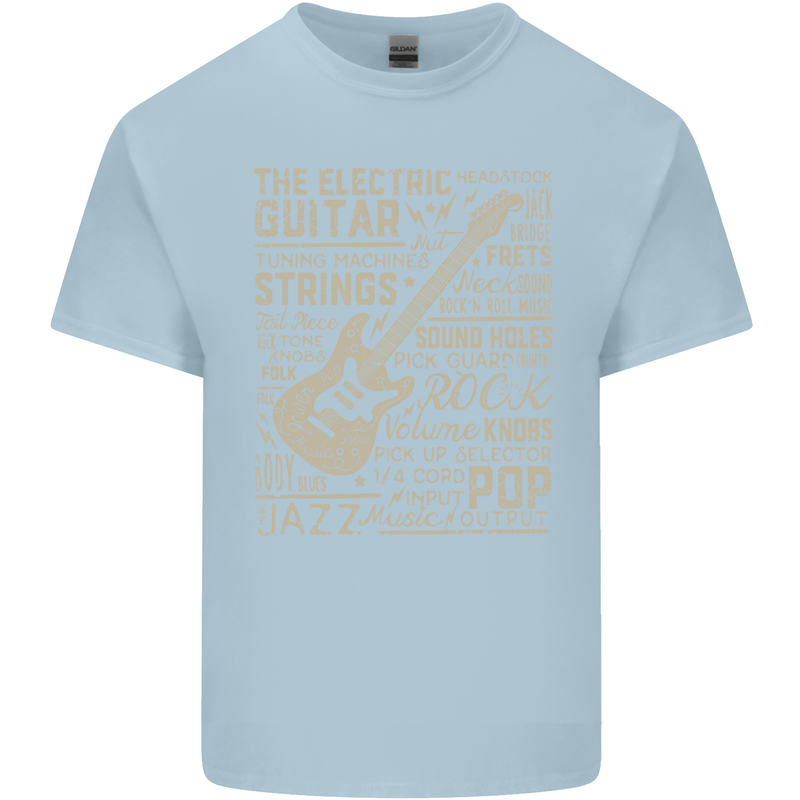 Guitar Word Art Guitarist Electric Acoustic Kids T-Shirt Childrens Light Blue