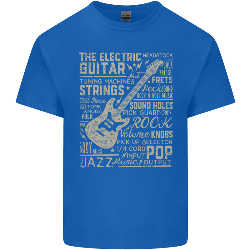 Guitar Word Art Guitarist Electric Acoustic Kids T-Shirt Childrens Royal Blue